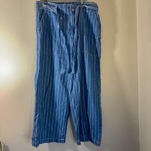 Seven7 Wide Leg Tencel Pinstripe Palazzo Pants | Drawstring Denim Lounge